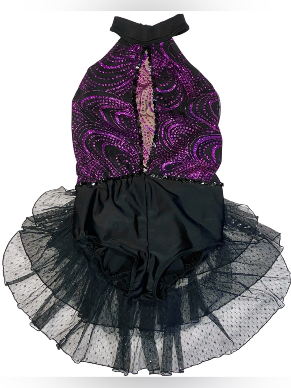 Handmade Solo Dance Festival Rave Skate Costume Leotard Bodysuit Tutu Bustle L+